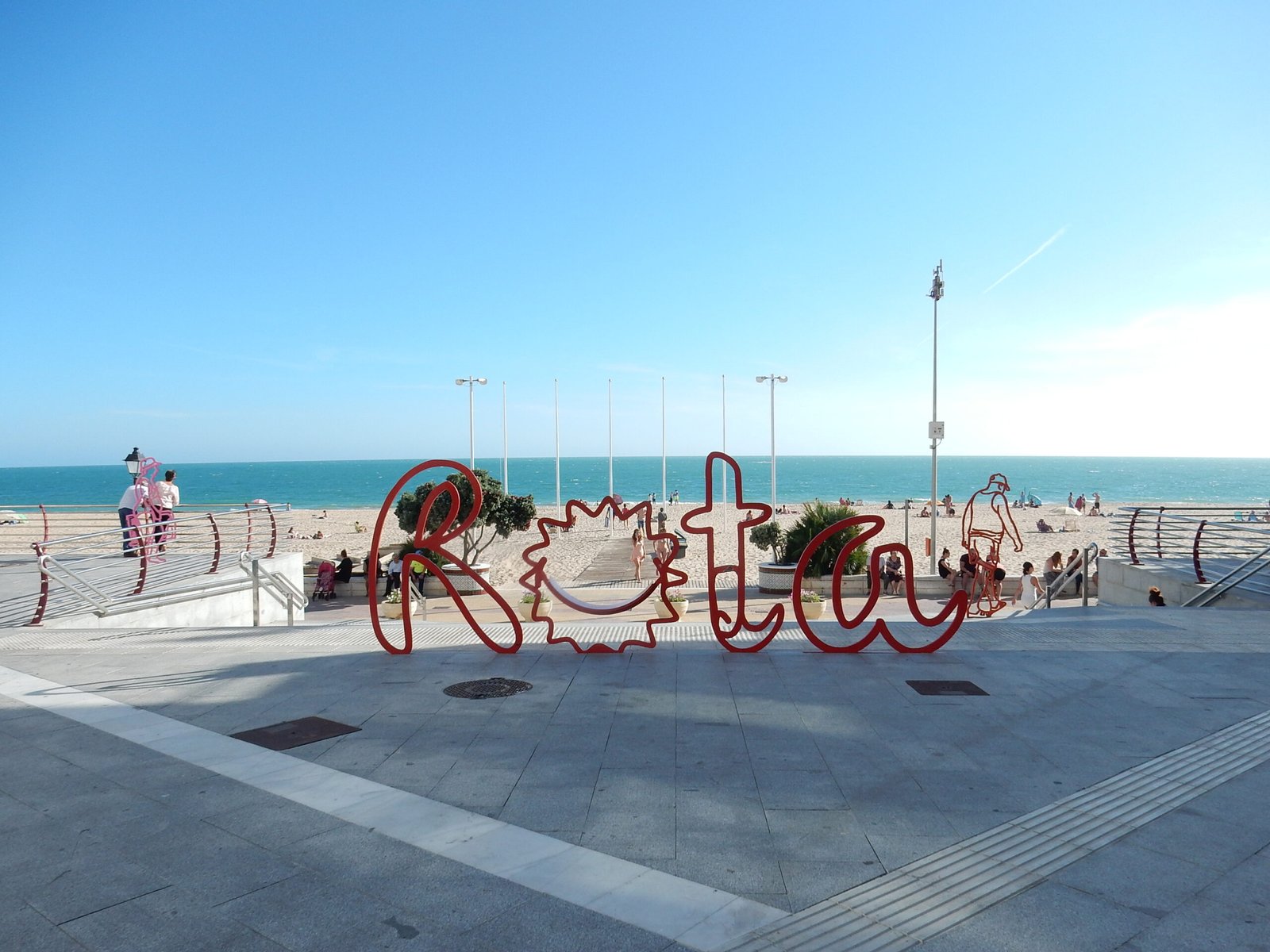 Famous Rota sign at the beach in Rota Spain