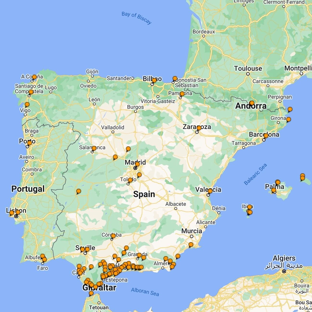 Travel Map of Spain