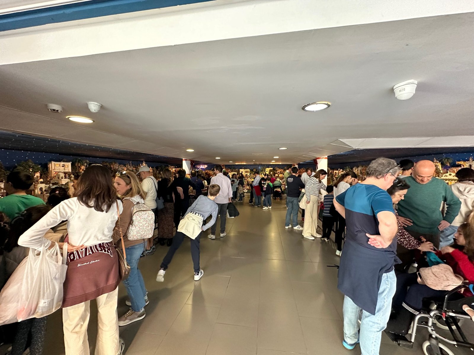 A big crowd at the belen of the Diputacion de Malaga (Malaga province regional headquarters)